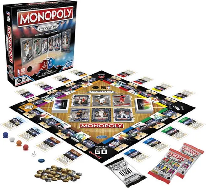 Monopoly Prizm NBA Edition Board Game with Panini NBA Trading Cards