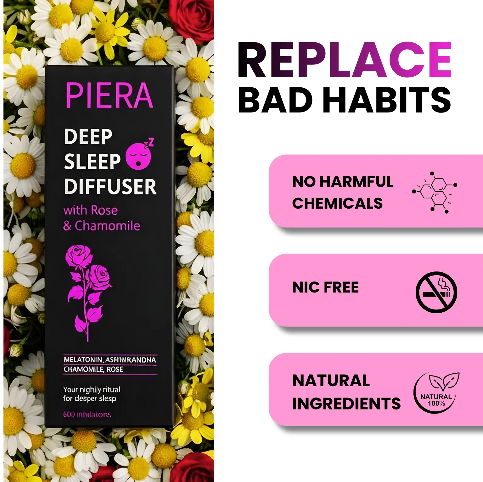 PIERA Deep Sleep Diffuser - Rose & Chamomile Relaxation - TikTok Shop