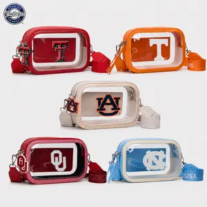 Universal College Clear Bag for Stadium Events - Stadium Approved Crossbody Bag, Clear Stadium Bag for Concerts & Sports Events,Auburn Tigers/Razorbacks Hogs/Tennessee Volunteers/Oklahoma Sooners/Texas Tech/Kansas Jayhawks,016