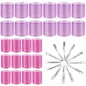Hair Curlers Rollers, 36Pcs Jumbo Big Hair Roller Sets with Stainless Steel Duckbill Clip, 2 Size Self Grip Hair Curlers Rollers for Long Medium Short Thick Fine Thin Hair Bangs Volume