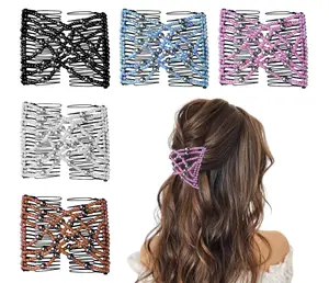 5 Pieces Stretchy Magic Comb Adjustable Elastic Hair Clip for Women