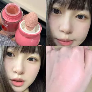 Cushion-tip liquid blush! Low-saturation, creamy formula; natural finish; long-lasting; dewy glow; brightening; suitable for lips and cheeks; works for all skin tones