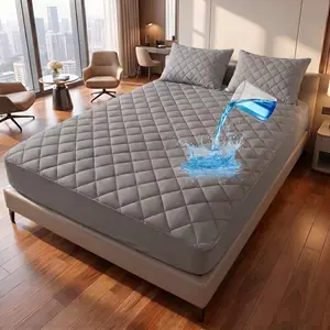 Waterproof mattress protector – 16" deep pocket, diamond quilted, soft & quiet – machine washable, anti‑mildew – fits full/queen/king – great for home, dorm, hotel