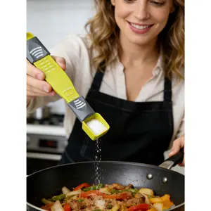 Adjustable Measuring Spoon Precision Kitchen Scale Scoop BPA-Free Plastic Multi-Size Sliding Design For Coffee, Baby Formula, Baking, Spices & Seasoning Accurate Measurement Marks Mess-Free & Reusable|   Essential Cooking & Baking Tool -RR