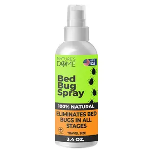 Nature’s Dome Bed Bug & Mite Spray 3.4 oz Travel Size Scientifically Proven Formula Safe for All TSA Approved Environmentally Friendly