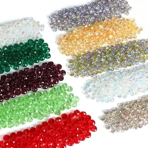 Iridescent Pink AB Faceted Beads - Sparkling Glass Crystal Beads for Jewelry Crafting