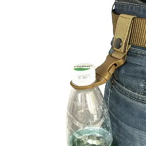 2-piece water bottle and beverage bottle hanger with fasteners for outdoor tactical equipment, suitable for mountain climbing, hiking, camping and sports activities.