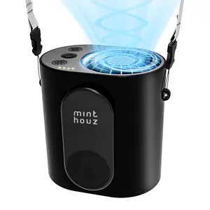 Minthouz Clip-On Waist & Neck Fan, 4-Speed 10000RPM Wearable Rechargeable Fan, 12 Hours Runtime, USB-C Portable Hands-Free Cooling Fan for Outdoor, Work, Travel, Hiking, Camping
