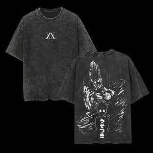 Retro Heavy Limited Gon Hunter X Hunter Anime Double Printed Vintage  Washed Tee Unisex Oversize Anime Manga Washed Heavyweight Cotton T-shirt, Gift For Anime Fan Lover