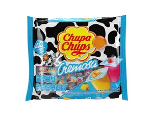 Chupa Chups Cremosa (Strawberry/Mango) Mexican Candy Lollipops Assorted (40 Count), Creamy, Sweet Snack Bonbon Fruity Mangga