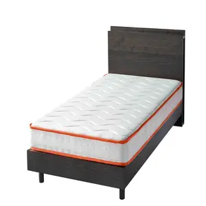Twin Mattress 6 Inch, Twin Size Mattresses Hybrid Innerspring Mattress in a Box, Twin Foam Spring Mattress with Motion Isolation & Pressure Relief for Twin Bed Frames, Medium Firm (White+Orange)