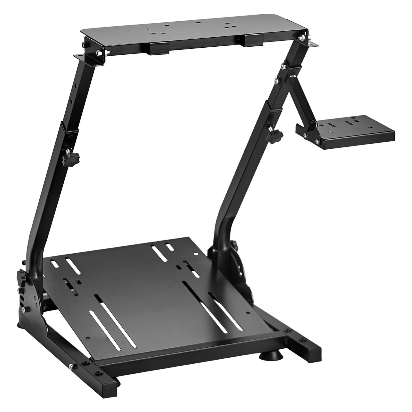 VEVOR Ergonomic Carbon Steel Racing Simulator Steering Wheel Stand, Adjustable, Collapsible, Pre-Drilled Holes, Rubber Pads Grip Floor, Nonslip, Compatible with Mainstream Brands, Gaming Console Accessory, Father's Day Gift
