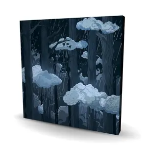 Pictorem C1RC36369GXVY9 36 x 36 in. Sneaky Clouds - Black Canvas Wall Art for Modern Spaces