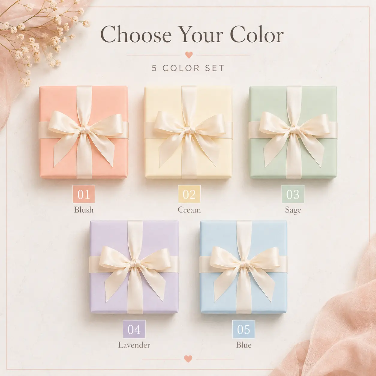 Solid Pastel Color Gift Wrapping Paper Set - Basic Plain Soft Minimalist Aesthetic Kraft Sheet Multi Pack for Birthday Baby Shower Craft Decor