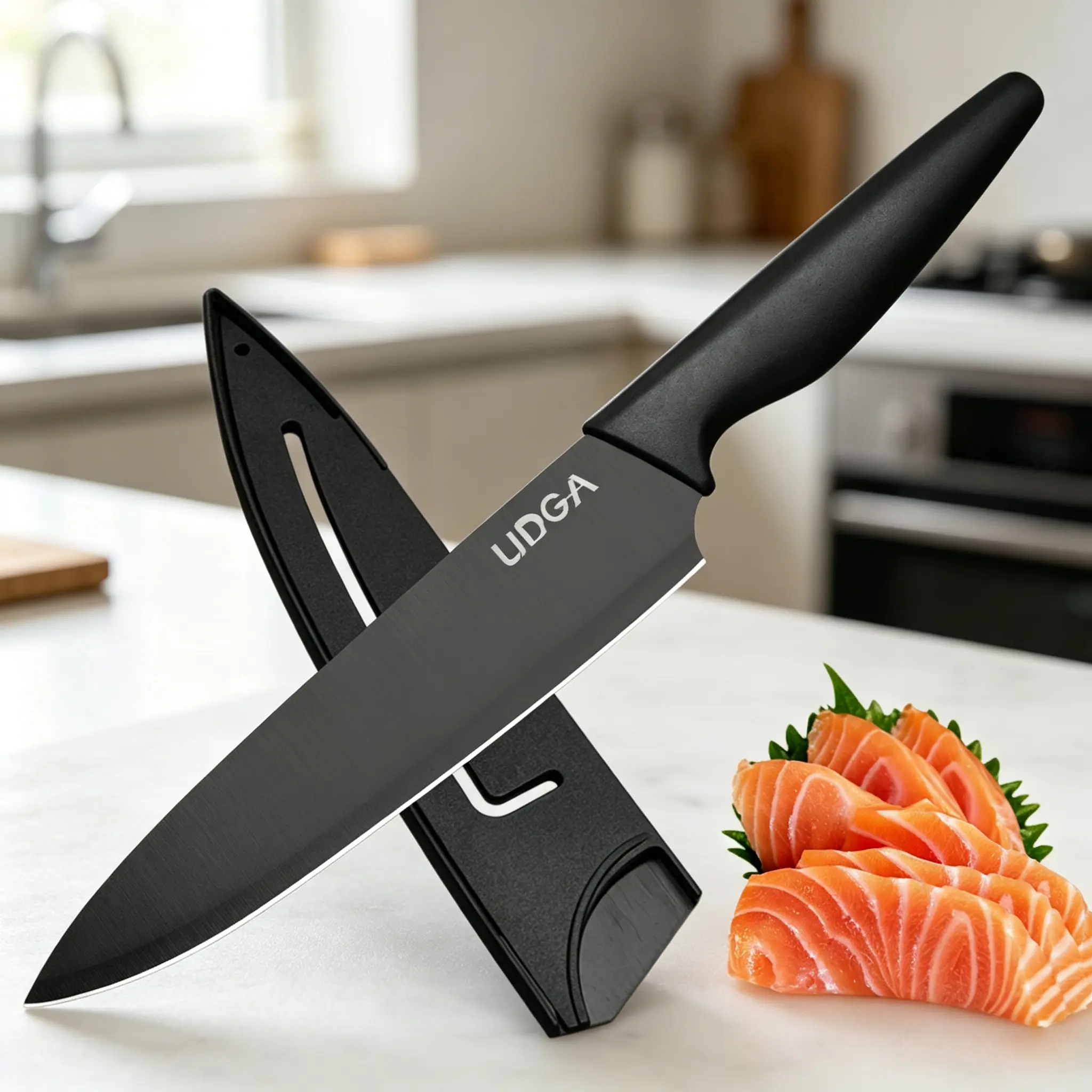 8-in High-Carbon Stainless Steel Professional Chef's Knife, Ultra-Sharp Kitchen Cutter with Ergonomic Handle, Dishwasher Safe, Ideal for Meat & Vegetable Prep, Perfect Gift for Parents, Knives