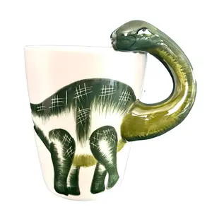 Cute Dinosaur Mug Coffee Mug Cup Stoneware Coffee Sculpted Mug for Women Children Men Dino Gift Ceramic Mug