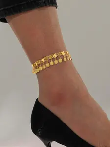 Fashionable Coin Design Anklet for Women & Girls, Fashion Jewelry for Party, Daily Clothing Decor, Trendy All-match & Exquisite Jewelry for Birthday Gift, Trendy Fashionable Accessories