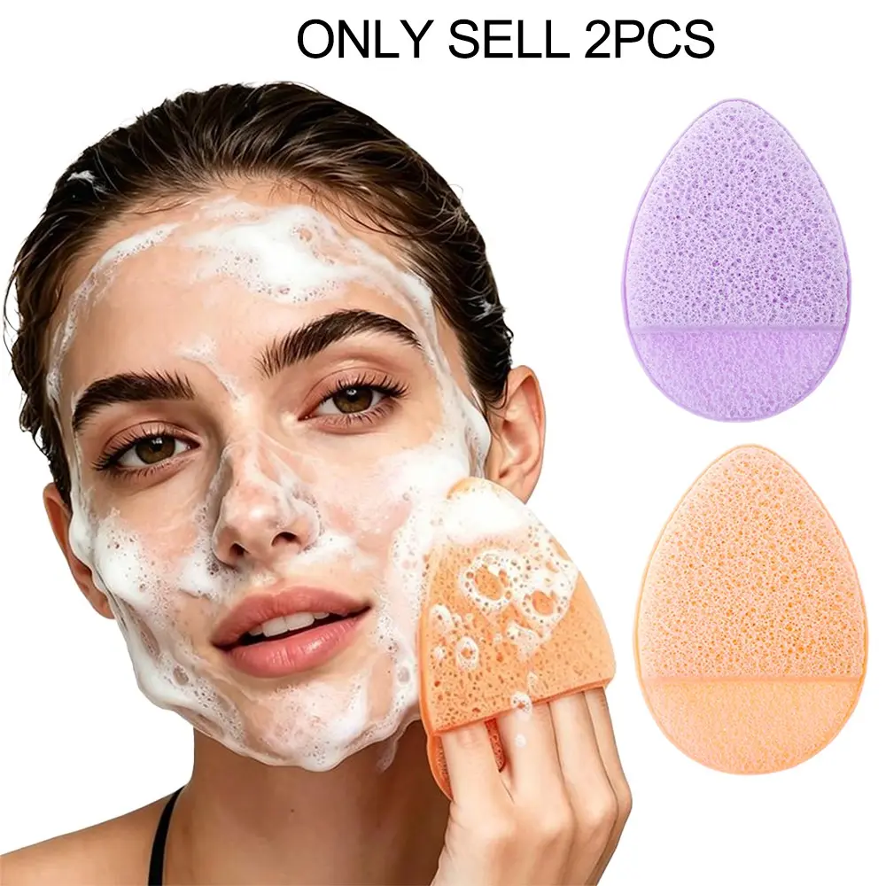 2pcs Glove Style Facial Cleansing Sponge Puff, Soft Gentle Deep Cleansing Tool, For Women Daily Skincare, Reusable Skin-friendly Accessory, Ideal For Makeup Removal And Pore Cleaning