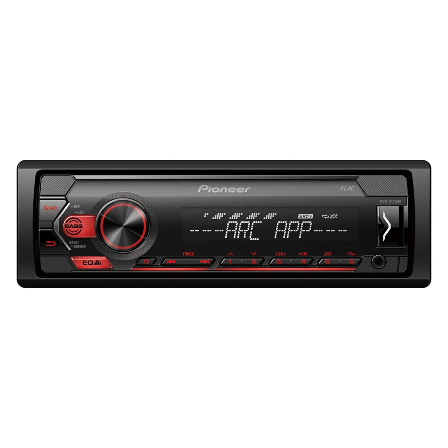Pioneer MVH-S120UB Adjustable Aftermarket Car Stereo Head Unit - FM Stereo, Wired Remote Control, USB, AUX, Bluetooth Audio Support Media Player Upgrade