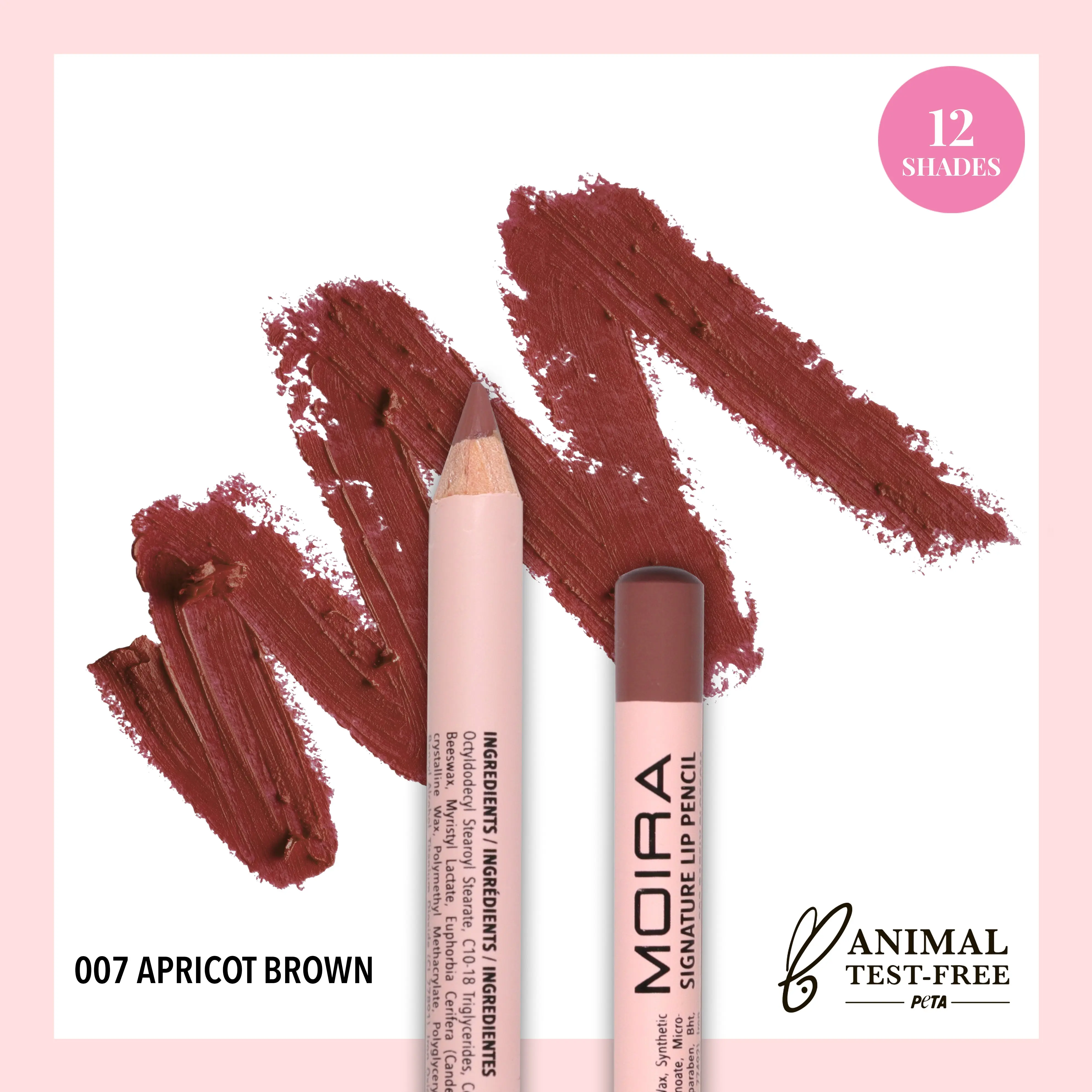 MOIRA | Signature Lip Pencil (007, Apricot Brown) | Creamy Lip Liner for Precise Definition & Long-Lasting Wear
