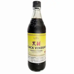 Fusion Select 500ml Black Vinegar - Authentic Chinkiang Vinegar for Cooking, Sauces, Dressings, Zero Artificial Colors & Flavors, Aged 3 Years