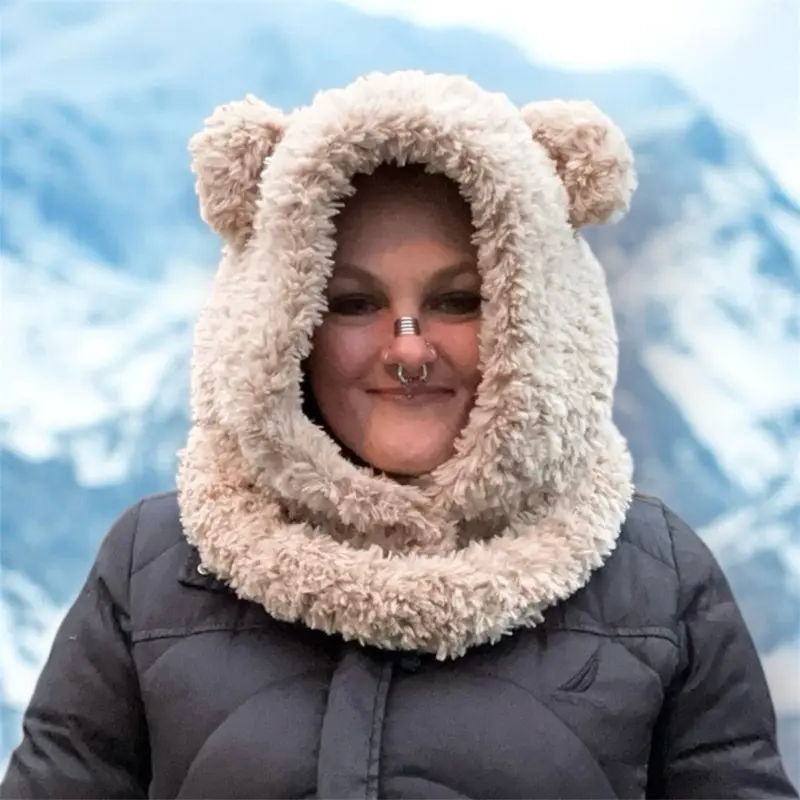 Weighted Sensory Sound-Muffling Bear Hood Crochet