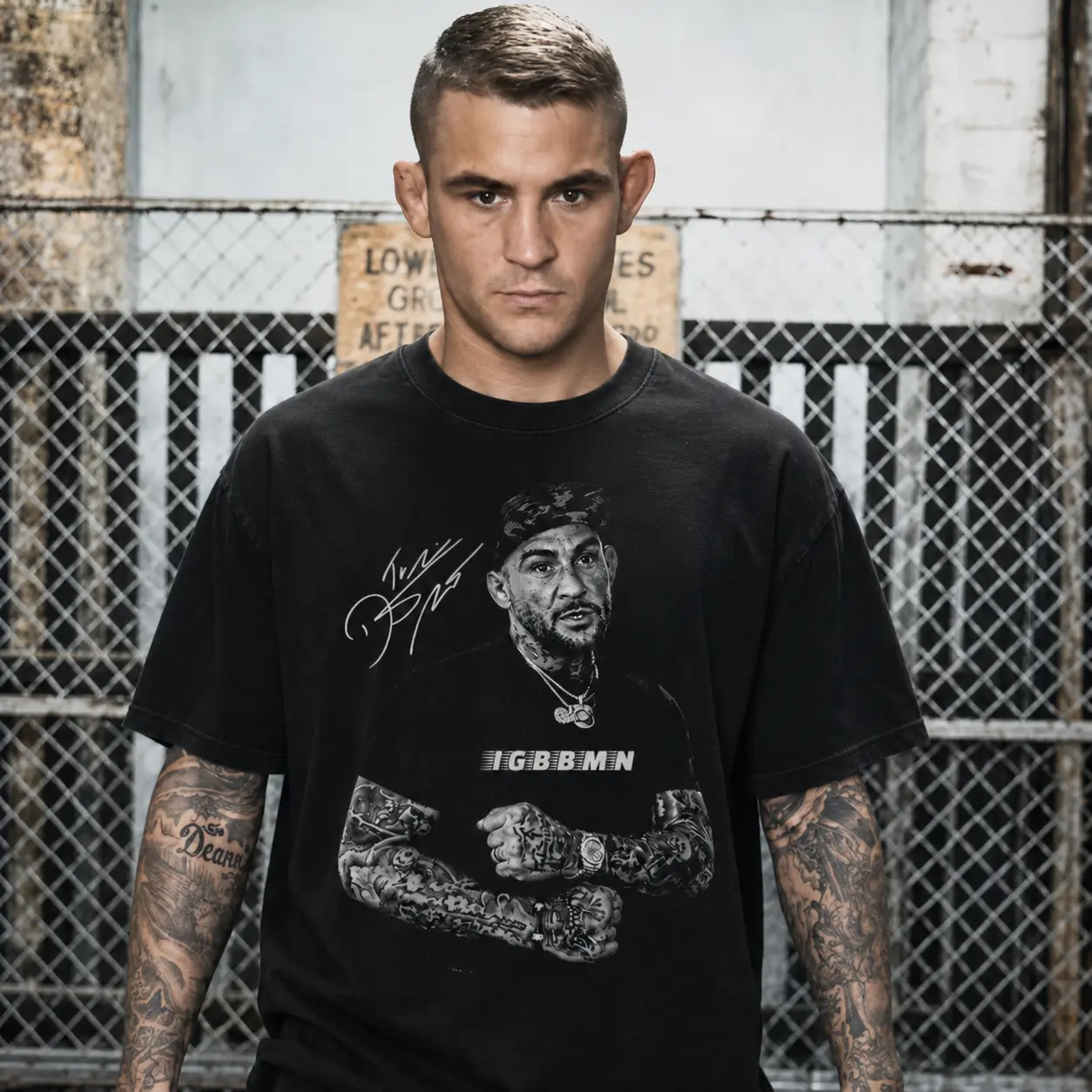 Men's Dustin Poirier Graphic Tops - The Diamond UFC MMA Fight Fan Short-Sleeve Casual Menswear IGBBMN Fighter Tribute T-Shirt