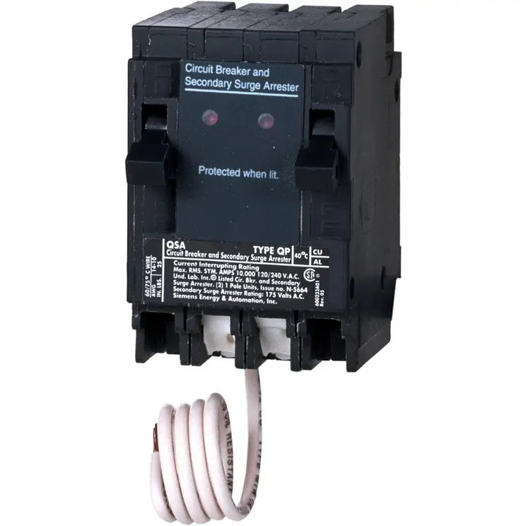 Siemens QSA1515SPD 15-Amp Single Pole Surge Protection Device, Genuine OEM Part Surge Protector for Residential, Light Commercial Use