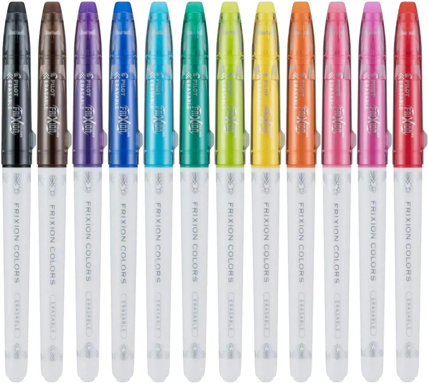 PILOT New FriXion Colors Erasable Gel Marker Pens - Bold Point, Quick-Drying Smooth Ink, Acid-Free, Black, Blue & Assorted Colors, Classic Design, 12-Pack Colorful Pack, for Teachers, Ideal for Note-Taking, Office & School Write/Erase Tasks, Editing, Eras