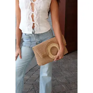 Tessa Natural Woven Collapsible Purse