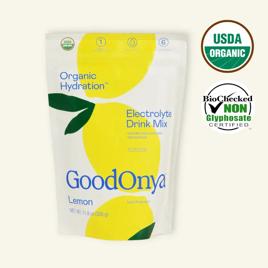 GoodOnya Organic Hydration | 42 Servings | Certified Organic Electrolyte Mix | Daily Hydration Powder | Can Support Brighter Moods, Better Sleep, Energy, Boosted Immune System