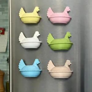 Set of 6 3D Printed Hen on Nest Refrigerator Magnets Vintage Farmhouse Chicken Decor Handmade Farm Kitchen Fridge Magnets Rustic Easter Gift
