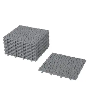 12-60 Pack 12 x 12 In Interlocking Deck Tiles Plastic Waterproof Outdoor All Weather Anti-slip Bathroom Shower Balcony Porch Strong, Black, Gray