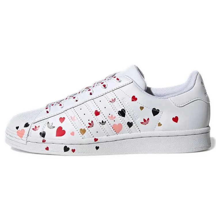 Adidas Superstar Valentine's Day 2020 Durable Non-slip Low Top Skate Shoes White Women's FV3289