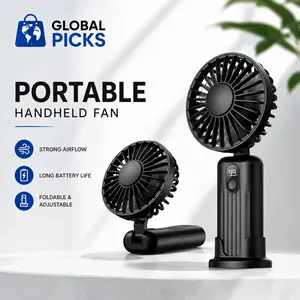 Portable Mini Fan,2400mAh USB Rechargeable Hand Neck Fan 3in1 Personal Electric Fan Standing Fans for Room Camping Foldable