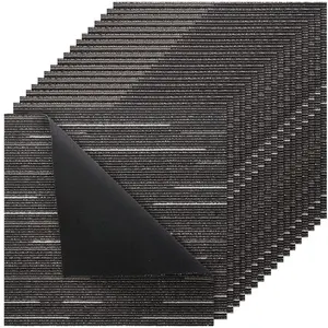 【FathersDayGift】VEVOR Carpet Tiles Reusable 24x24 inch, 24 PCS Modular Carpet Square Rug, Commercial Floor Soft Padded for Seamless Cover 96sq.ft, Easy DIY Replacement for Living Room Bedroom Office Indoor,Gray