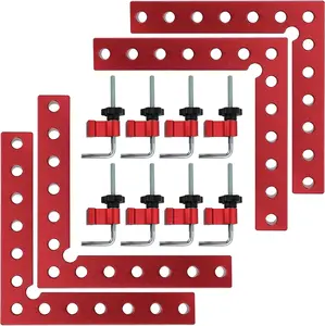 GJANSH Corner Clamp for Woodworking,90 Degree Right Angle Clamps，4 Pack 5.5" x 5.5" Aluminum Alloy Woodworking Carpenter, Positioning Clamping Square Tool for Picture Frames, Boxes, Cabinets or Drawers fathersdaygift