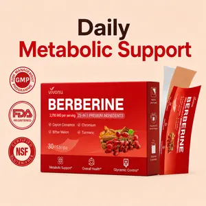 VivoNu Berberine HCl Oral Dissolving Strips with Ceylon Cinnamon, Chromium, Bitter Melon & Turmeric, Metabolic Support, Blood Sugar Support, Sugar Balance Support, Healthy Metabolism, 23-in-1 Daily Wellness Formula