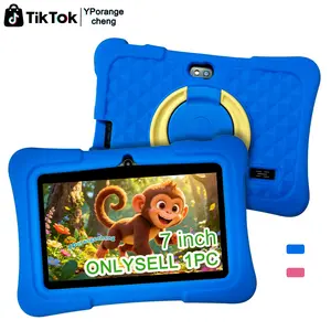 1 piece, Kids Tablet, 7 Inch Tablet For Kids, Android 12/WiFi/1024x600 IPS Display/Parental Control/3000mAh/Dual Camera/With Shockproof Case, Educational, Games(No Adapter),Children's Gifts，Blue/ Red