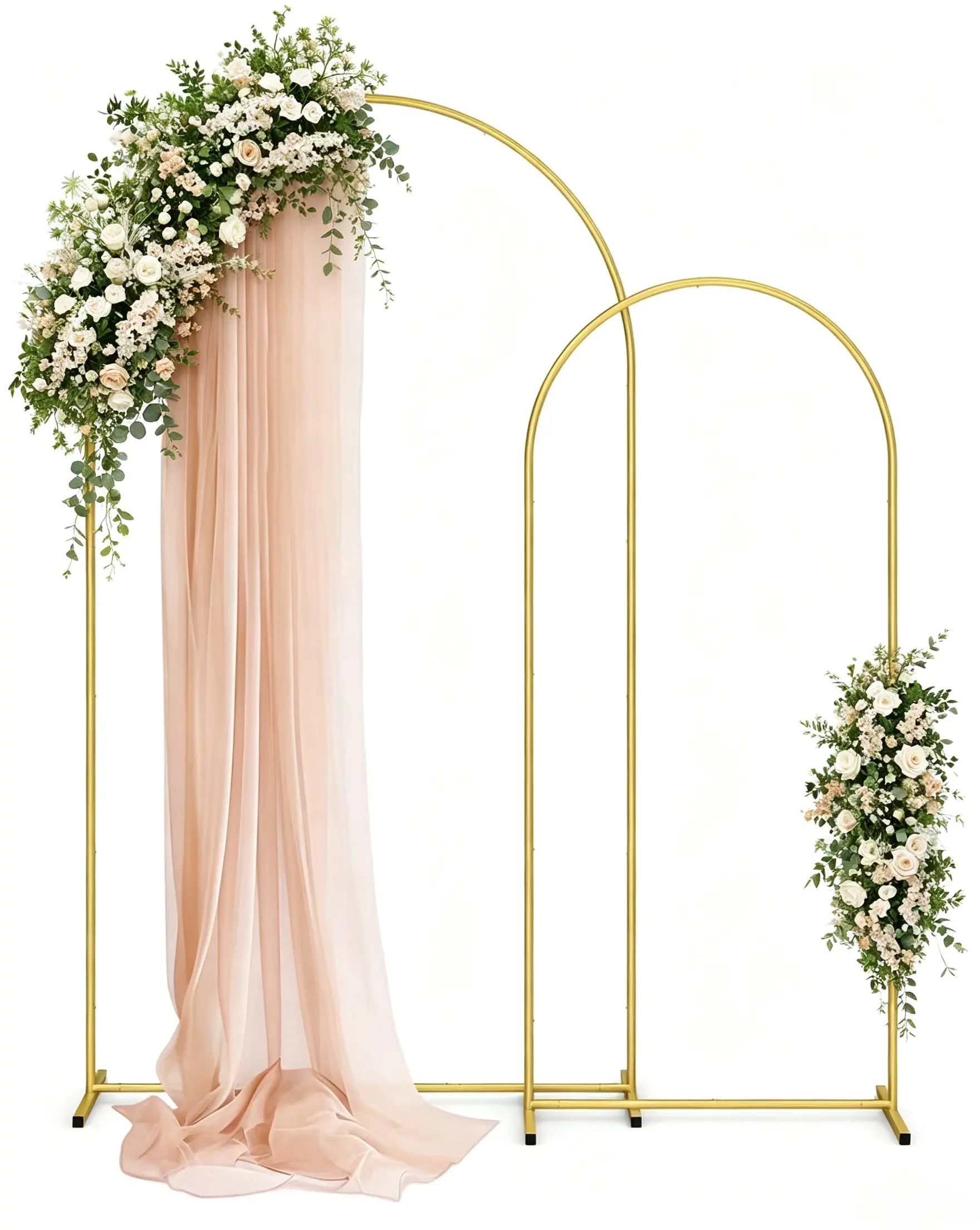 1 Pc Gold Metal Arch Backdrop Stand (7.2FT/6.6FT/6FT/5FT/4FT), Sturdy Wedding Arch Frame for Balloon & Floral Decor, Perfect for Birthday Party, Baby Shower, Bridal & Event Background Decorations