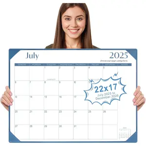 Desk Calendar 2025-2026 with Desktop Mat, Simplified Large 22" x 17" Desktop Pad Calendar, 18 Month Table Calendar from July 2025 to Dec 2026, Office Supplies  for  School and Office - Blue