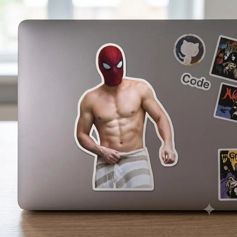 Spiderman spidey shirtless sticker