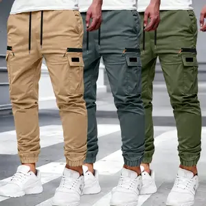 Men's 3-Piece Tactical Jogging Pants -, Durable Breathable Non-Transparent Fabric, Multiple Pockets, Zipper Design, Leg Detail, Multi-Size - Performance Work Pants Construction Sports Casual Joggers Sports Trousers Workout Joggers Sports Trousers