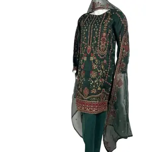 Original J.J Green Party wear dress beautiful embroidered….