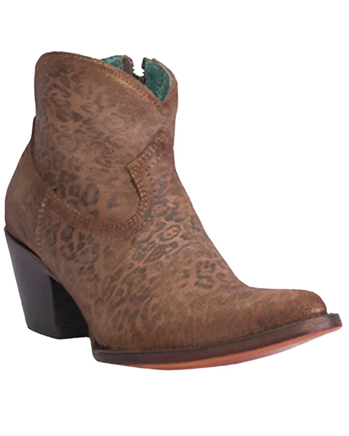 Corral Women's Cheetah Print Suede Booties Round Toe - A4468