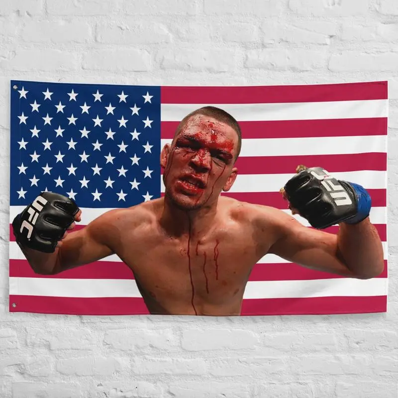 Nate Diaz American Flag UFC Legend Tapestry - 40*60in Sports Collectibles Wall Decor, Combat Sport Themed Home Supplies for Watch Parties, All Seasons Use