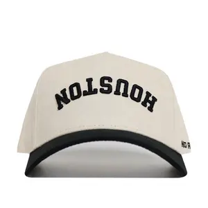 Upside Down HOUSTON Hat - Classic Black Structured Fit High Quality Cotton Snap Back Adjustable One Size Fits Most