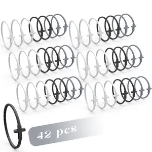 42pcs Bulk Pack Bohemian Style Cross Charm Bracelets with Jesus Charm - Color Silicone Religious Wristbands for &, Church Events, Faith-Based Gifts, Casual Attire (Year-Round)