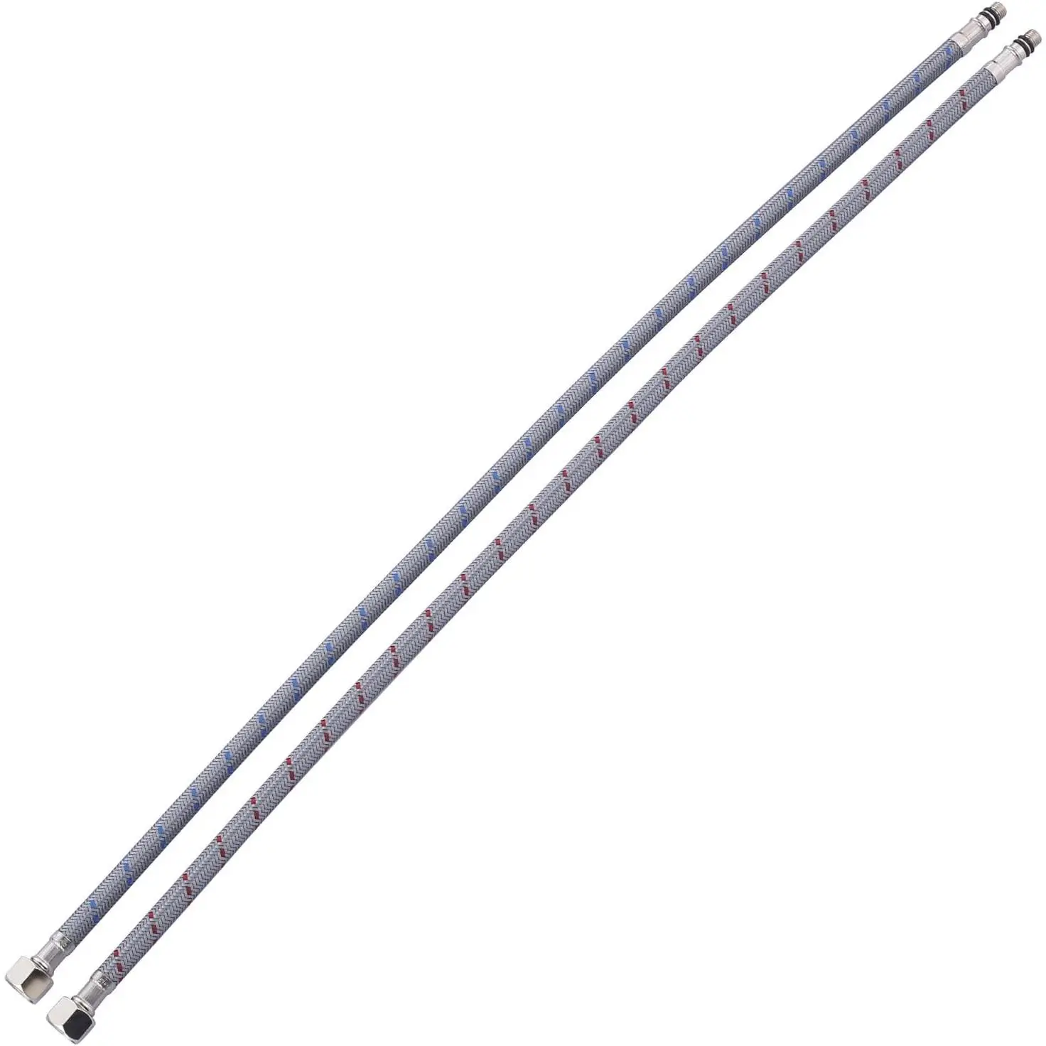 Faucet Lines 24" Bathroom Sink Hose Braided Nylon cUPC 3/8" Female x M8 Male Connector Stainless Steel Universal Hot Cold Water