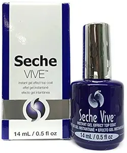 Seche VIVE Instant Gel Effect Nail Top Coat 0.5oz/14ml - Lightweight Design for Versatile Nail Styling